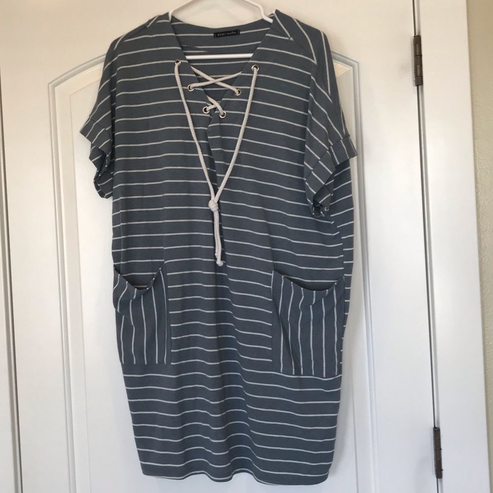 Blue loose dress